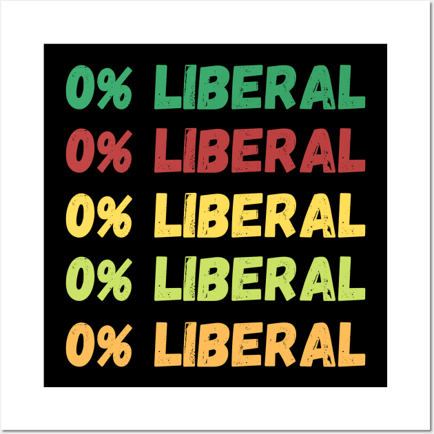 Zero Percent Liberal, 0% Liberal, Republican Party Wall Art by JustBeSatisfied